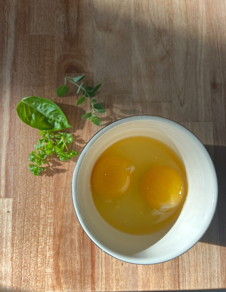 Eggs with fresh herbs