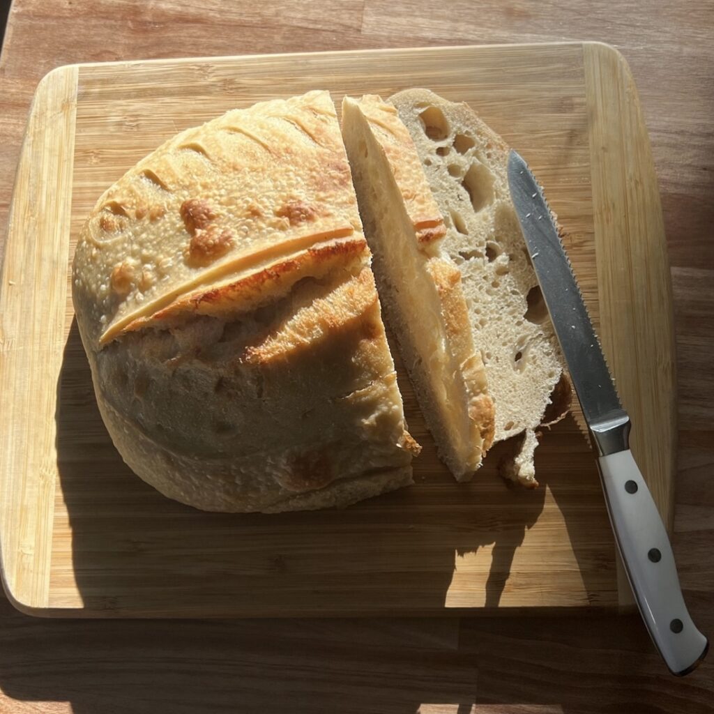 Fresh cut sour dough bread