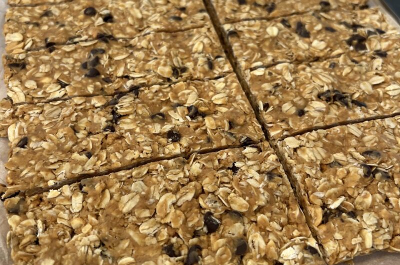 cut homemade granola bars